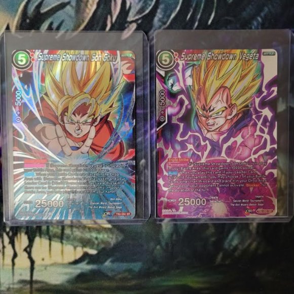 Supreme Showdown Son Goku & Vegeta Card set, Dragon Ball Super Cards, Super Rare - Picture 1 of 5